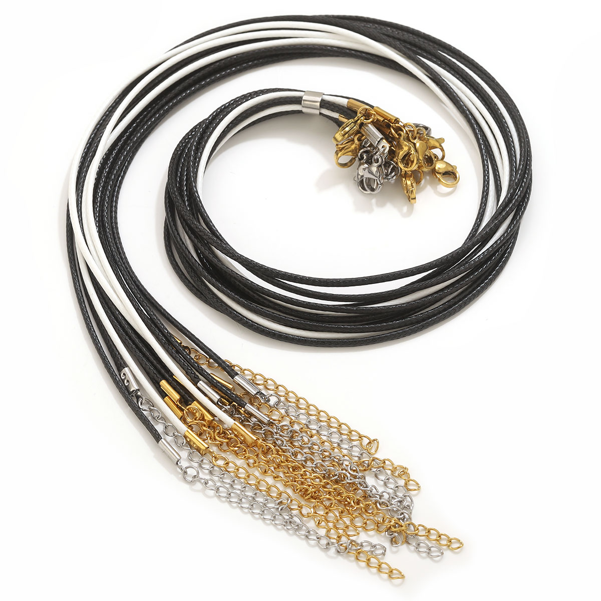 Patent Leather Oxford - 5pcs Leather Cord Necklace With Stainless