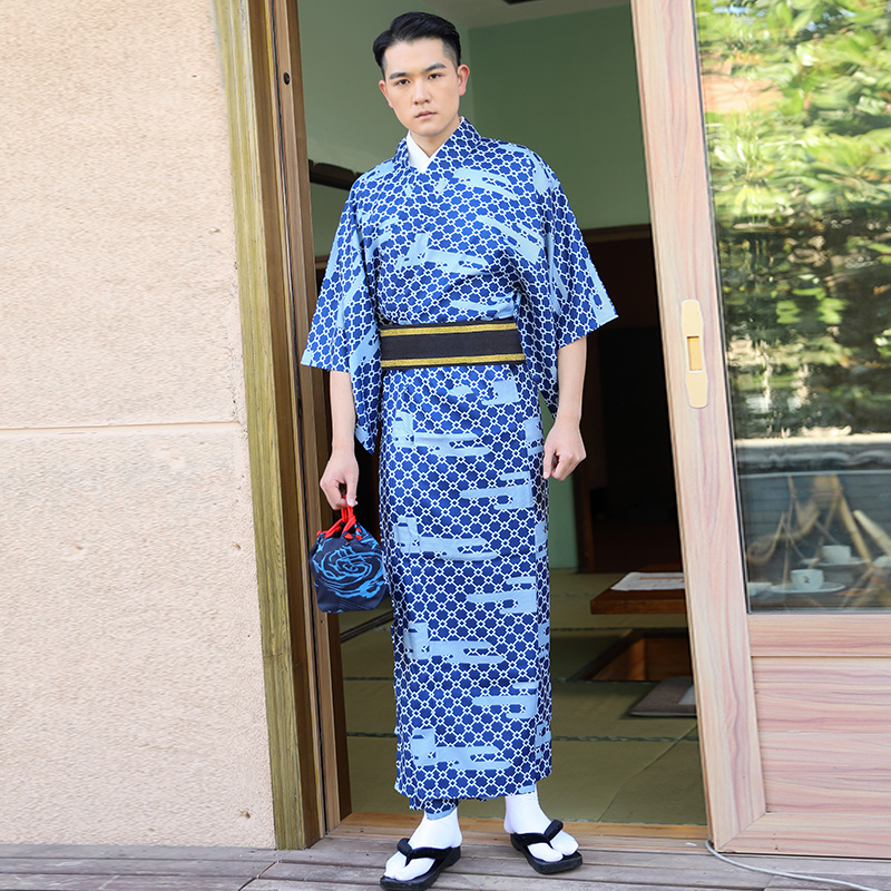 Traditional Japanese Men'S Formal Wear - Summer Japanese Ethnic Clothing flower fire