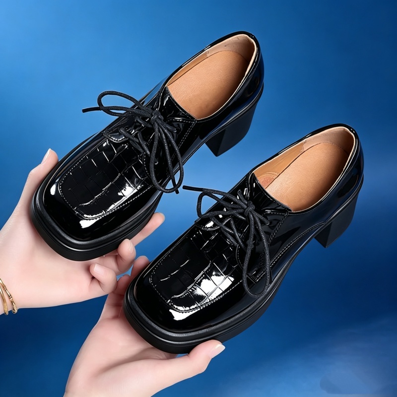 Patent Leather Oxford - 6.5cm Elegant Comfortable Deep Mouth Bright