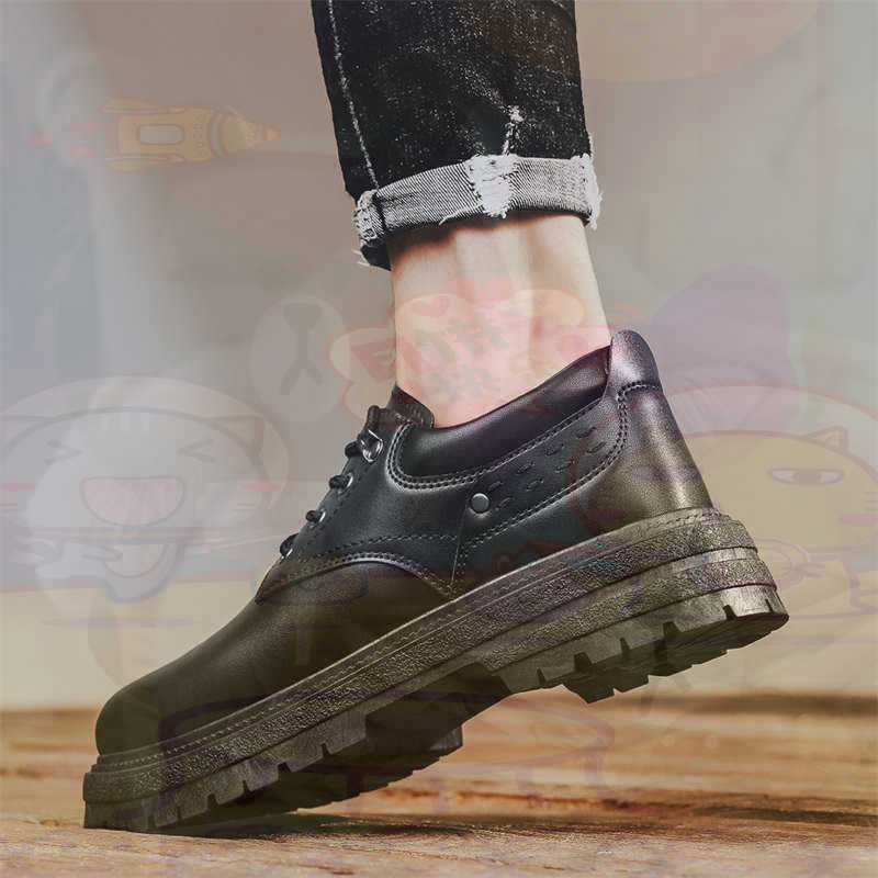 Men Formal Wear All Black - Dark Natural Leather Fashion Trainers Tennis