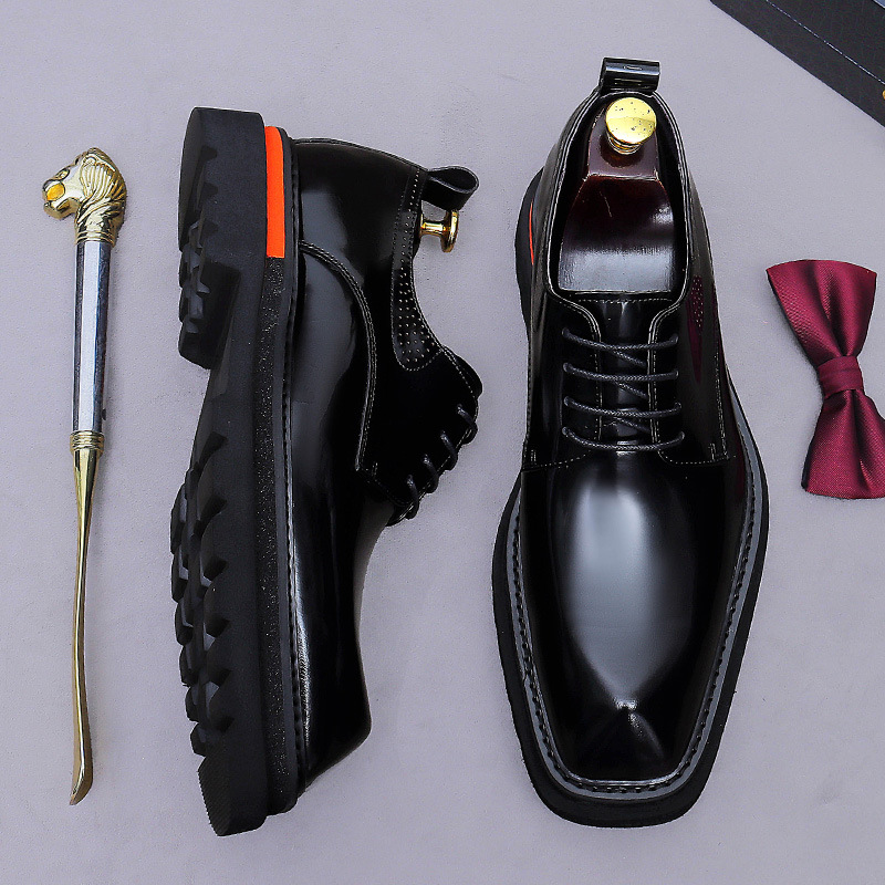 Patent Leather Oxford - Men's Patent Leather Dress Shoes Chunky