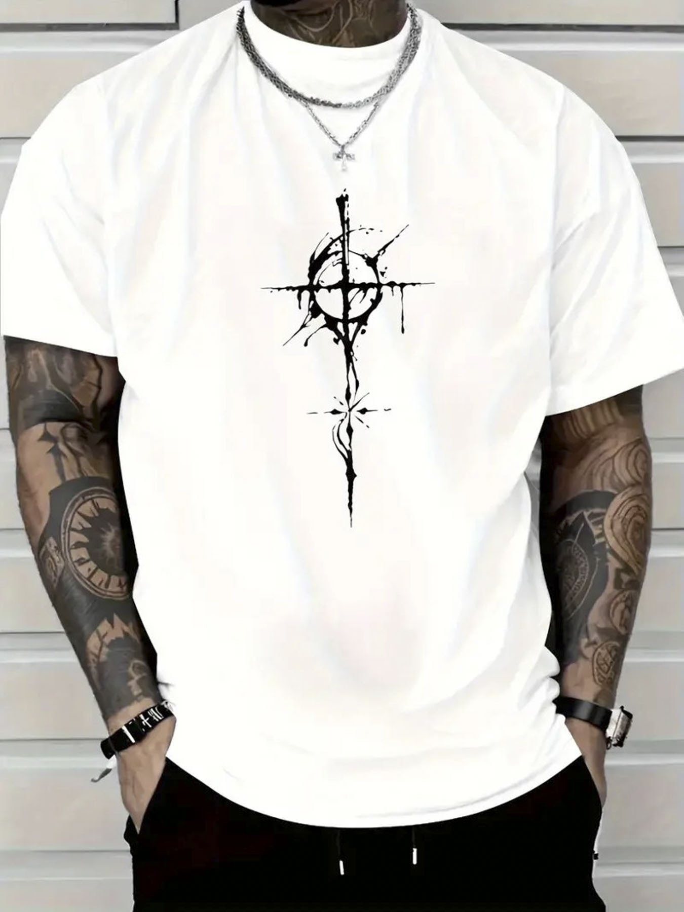 Men Formal Wear All Black - Men's Heavyweight T-Shirt - Loose-Fitting Crew