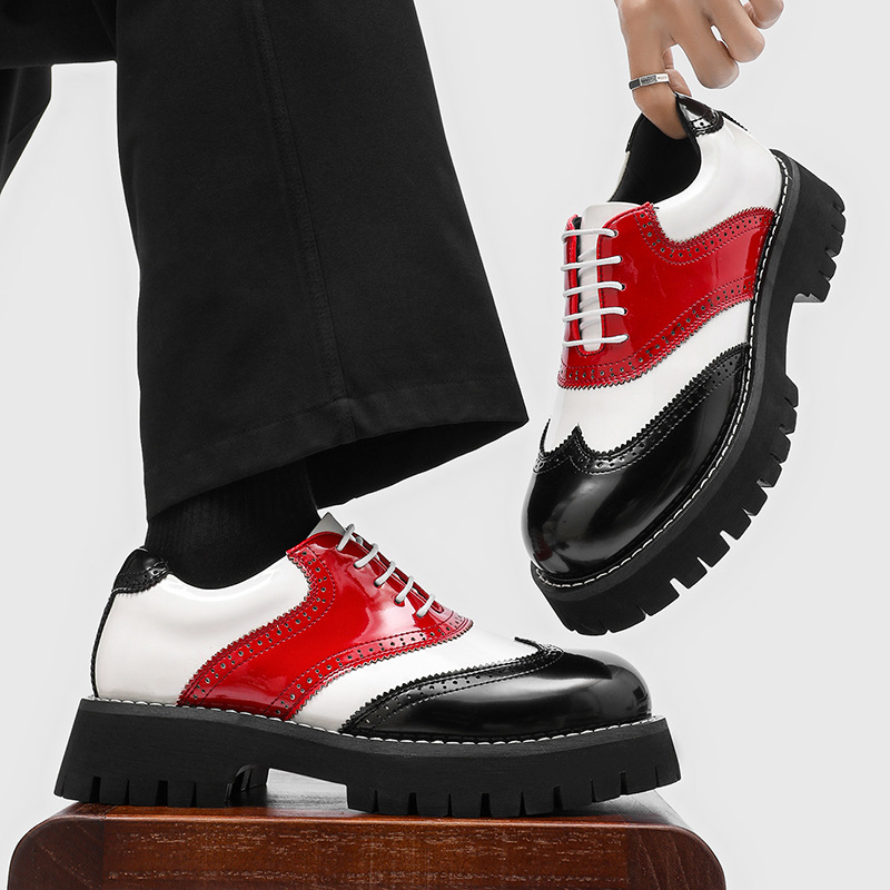 men's fashion hip hop rock pla - Patent Leather Oxford 评论和价格