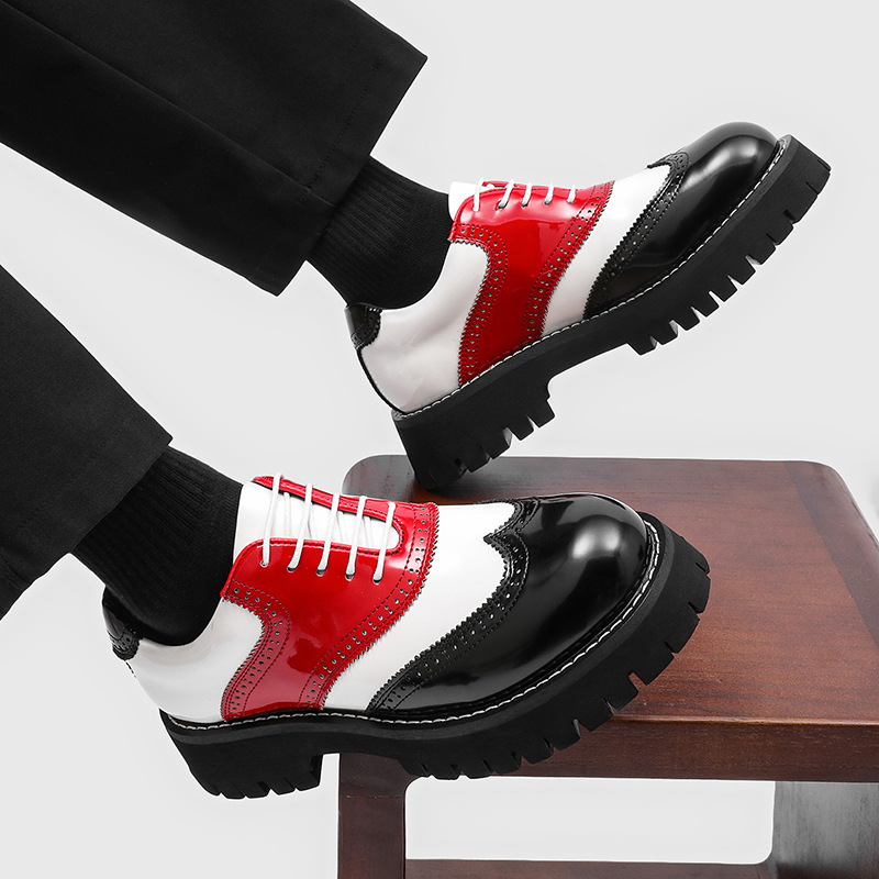 men's fashion hip hop rock pla - Patent Leather Oxford 评论和价格