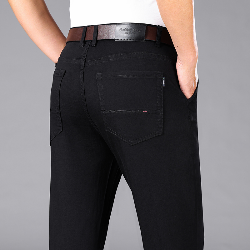 Pure Black Jeans Men's Summer  - Men Formal Wear With Jeans 评论和价格