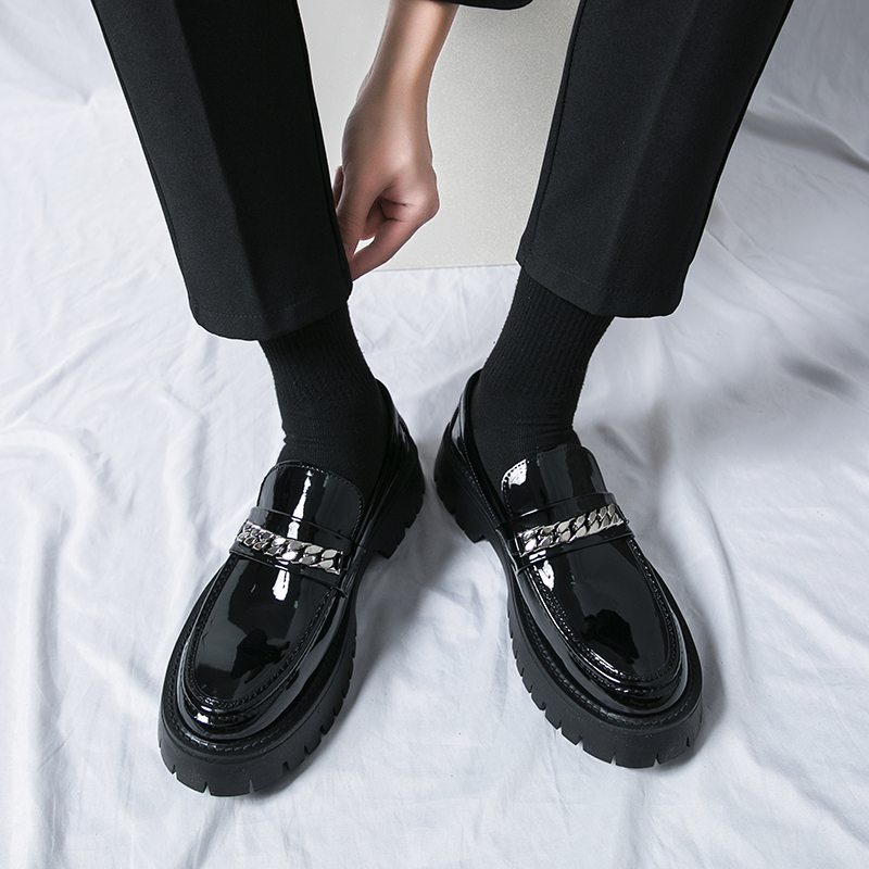 STRONGSHEN Men Leather Casual  - Patent Leather Oxford 评论和价格