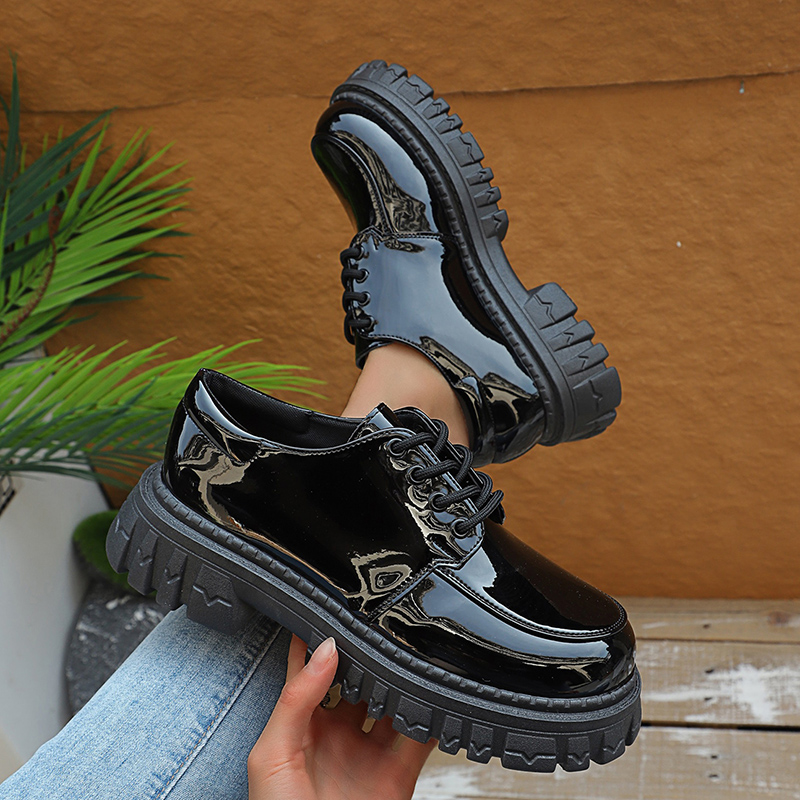 Chunky Platform Oxford Shoes f - Patent Leather Oxford 评论和价格