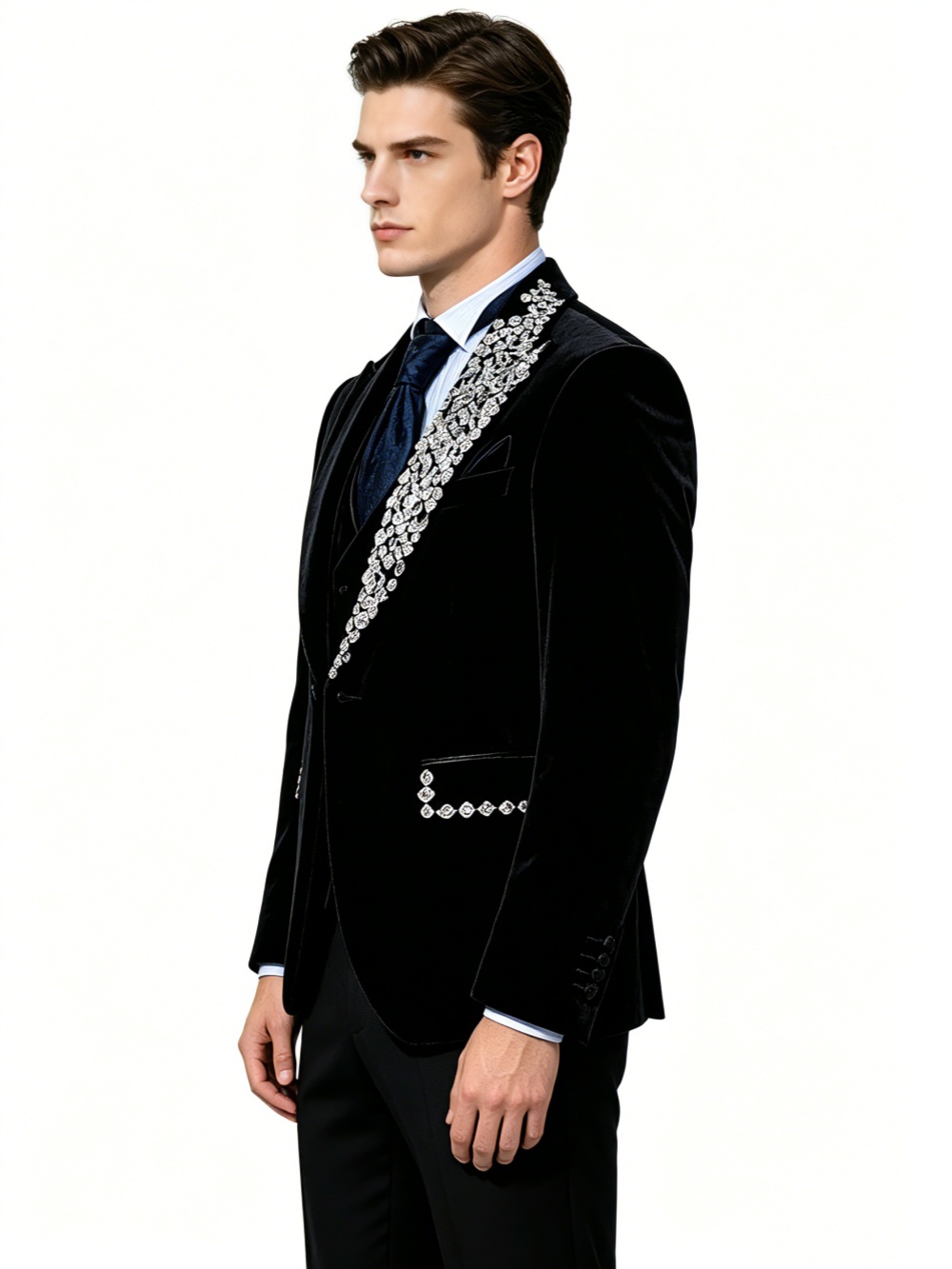 Formal Wedding Tuxedos Velvet  - Formal Wear Jersey For Men 评论和价格