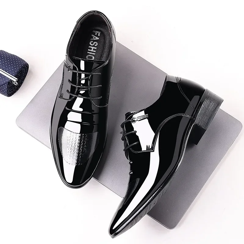 Trending Classic Men Dress Sho - Patent Leather Oxford 评论和价格