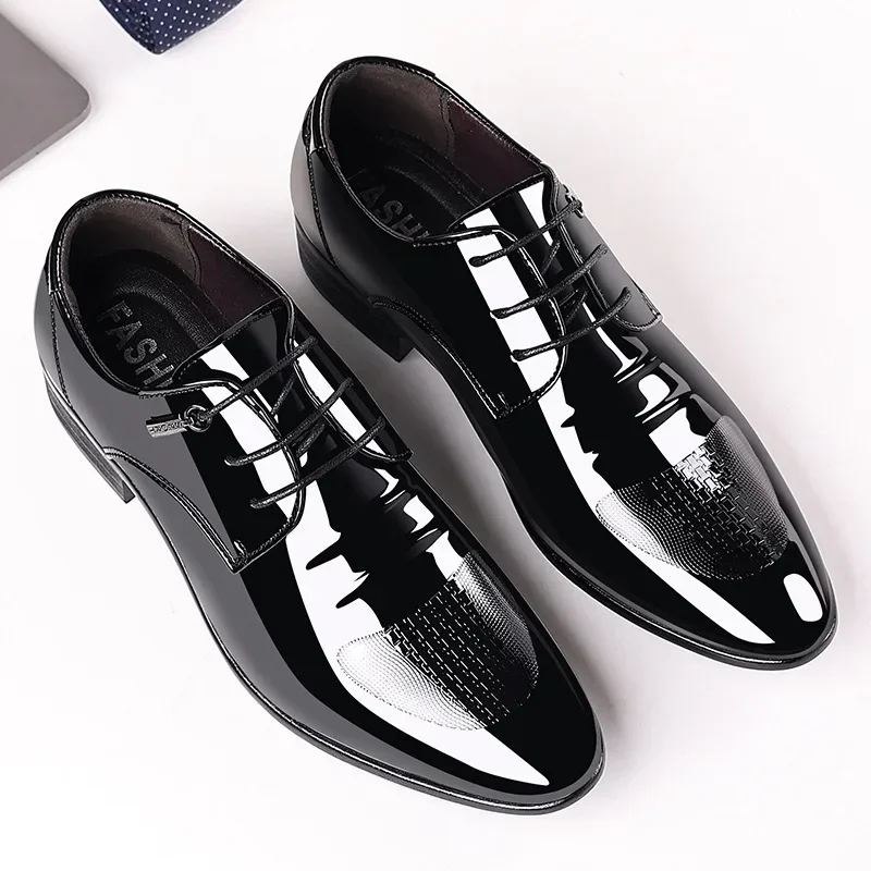 Trending Classic Men Dress Sho - Patent Leather Oxford 评论和价格