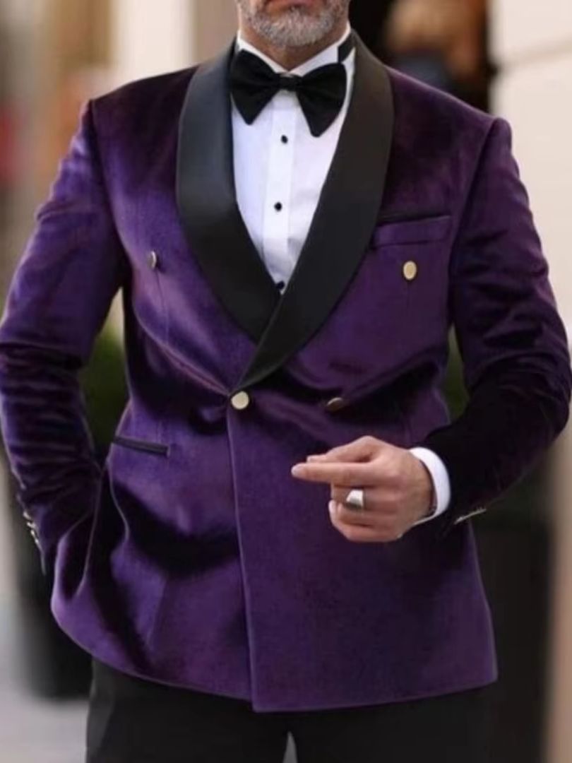 XS-6XL Velvet Wedding Men Suit - Men Formal Wear Top 评论和价格