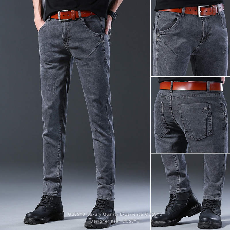 Brand Clothing Men Elastic Sli - Men Formal Wear With Jeans 评论和价格