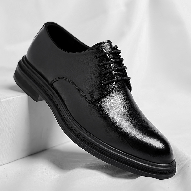 Mens Black Textured Leather Po - Men Formal Wear All Black 评论和价格