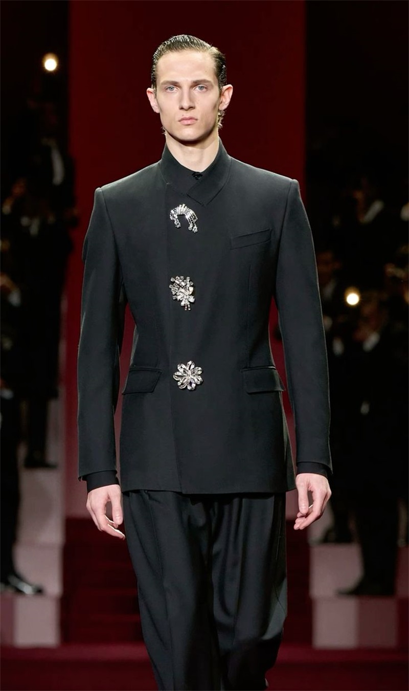 Black Crystals Men Suit Set 2  - Formal Wear Jersey For Men 评论和价格