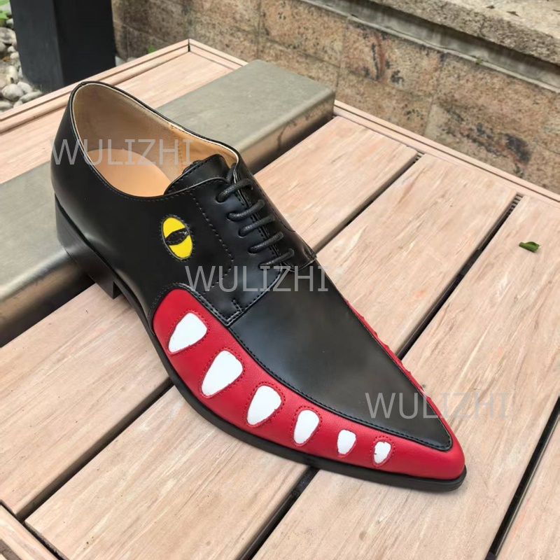 Men's Stone Pattern Black Leat - Patent Leather Oxford 评论和价格