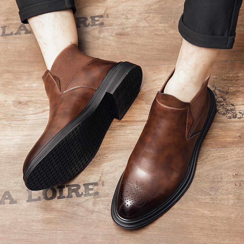 High-top leather shoes are ver - Men Formal Wear Top 评论和价格