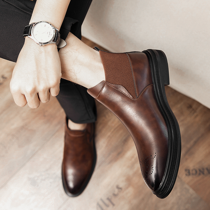 High-top leather shoes are ver - Men Formal Wear Top 评论和价格