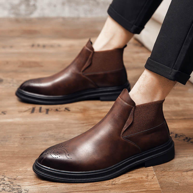 High-top leather shoes are ver - Men Formal Wear Top 评论和价格