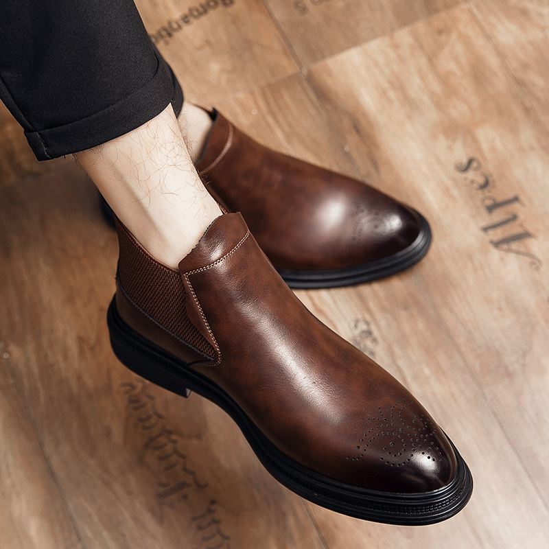High-top leather shoes are ver - Men Formal Wear Top 评论和价格