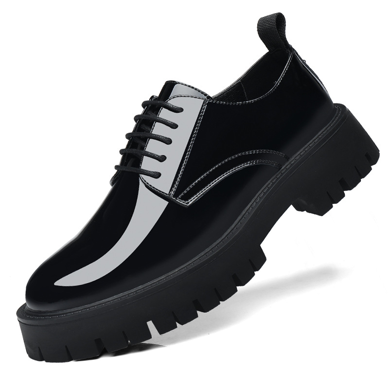 Mens Black Patent Leather Lace - Men Formal Wear All Black 评论和价格