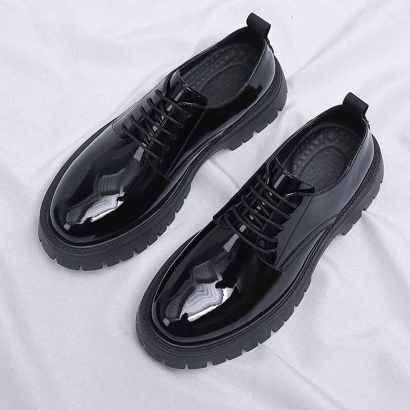Mens Black Patent Leather Lace - Men Formal Wear All Black 评论和价格