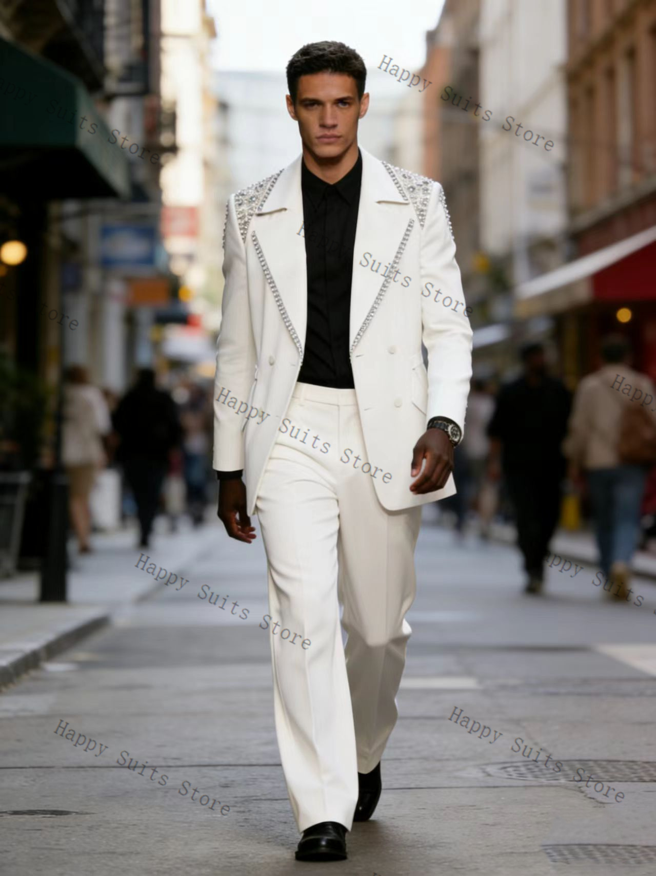 Crystals Men Suit Set 2 Pcs Gr - Formal Wear Jersey For Men 评论和价格
